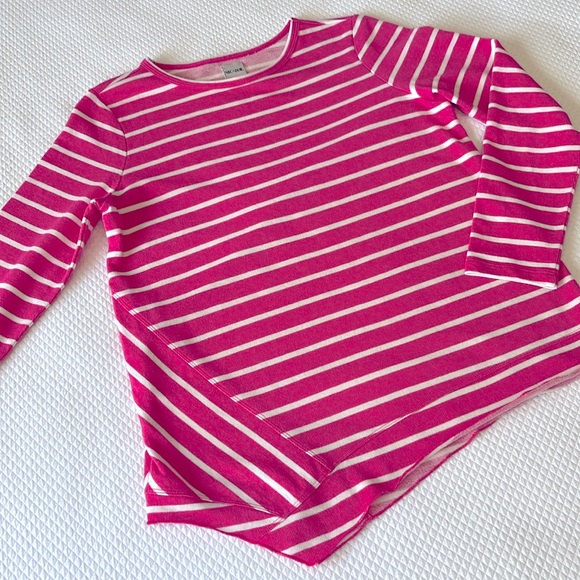 Nic+Zoe Long Sleeve Asymmetric‎ Hem Striped Pink White Size S - Picture 4 of 13